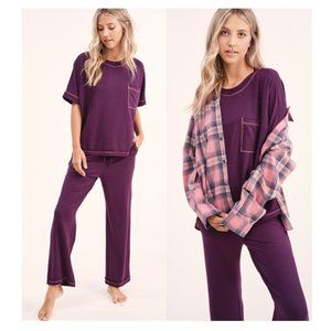 “Cozy Living" 2-Piece Lounge Set, Purple - Size Large